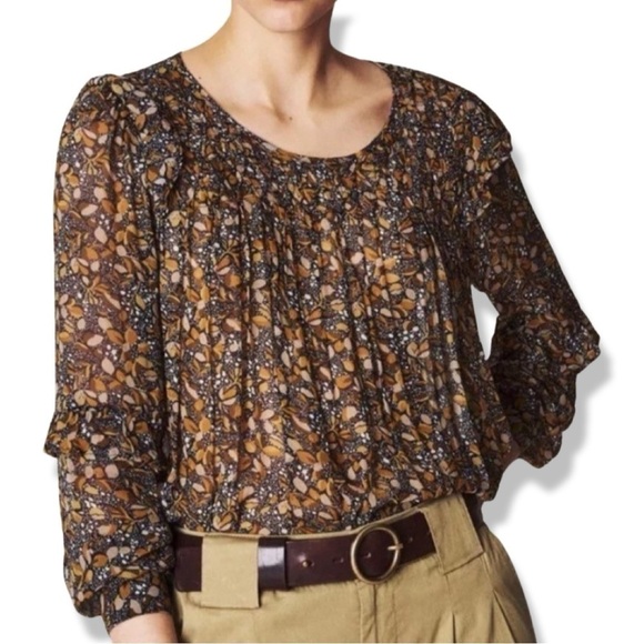 BA&SH Sandra Multicolor Floral Blouse - Picture 1 of 8